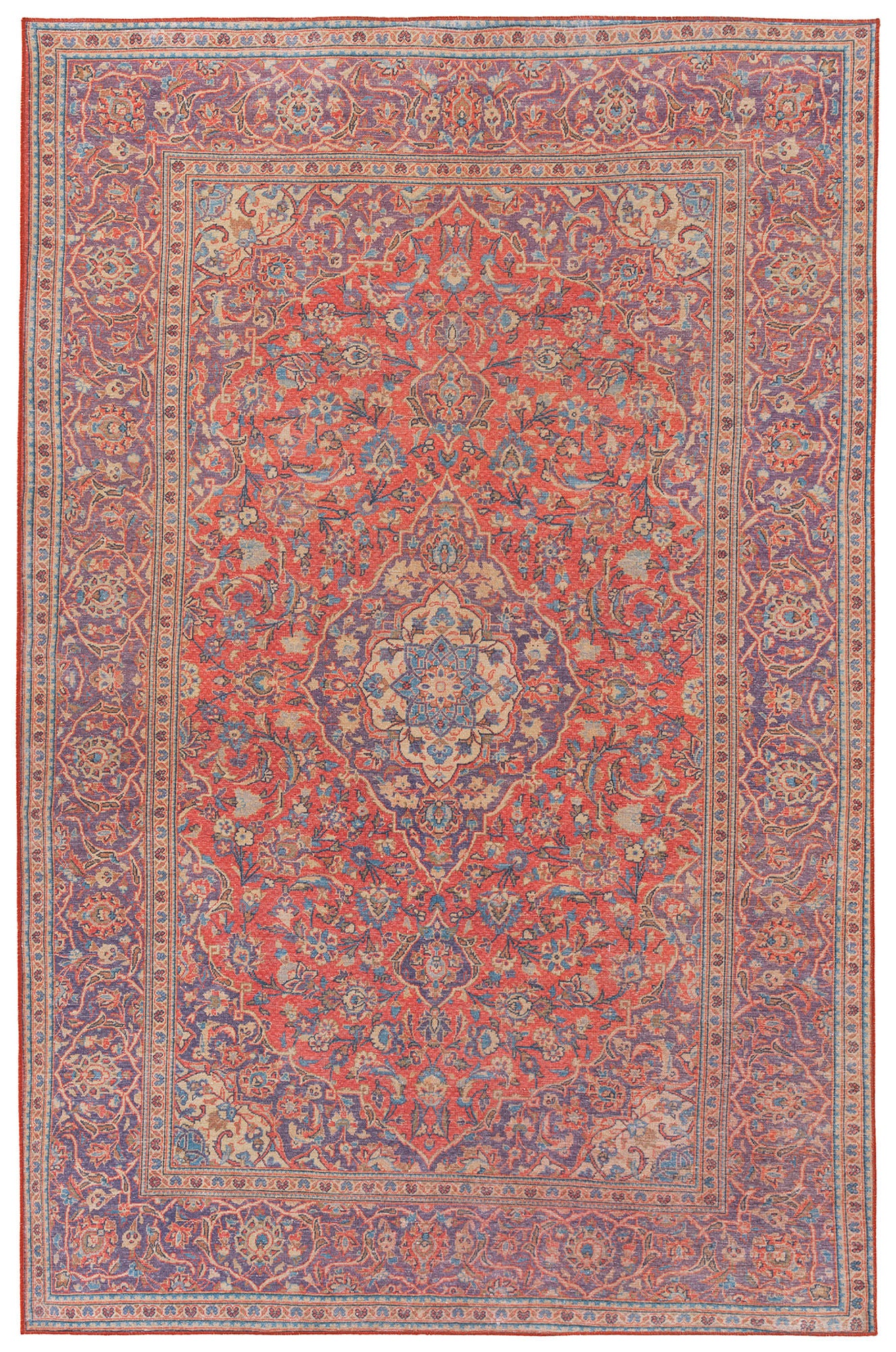 Kaleen Boho Patio Collection Bright Coral  Throw Rug 2' x 3'