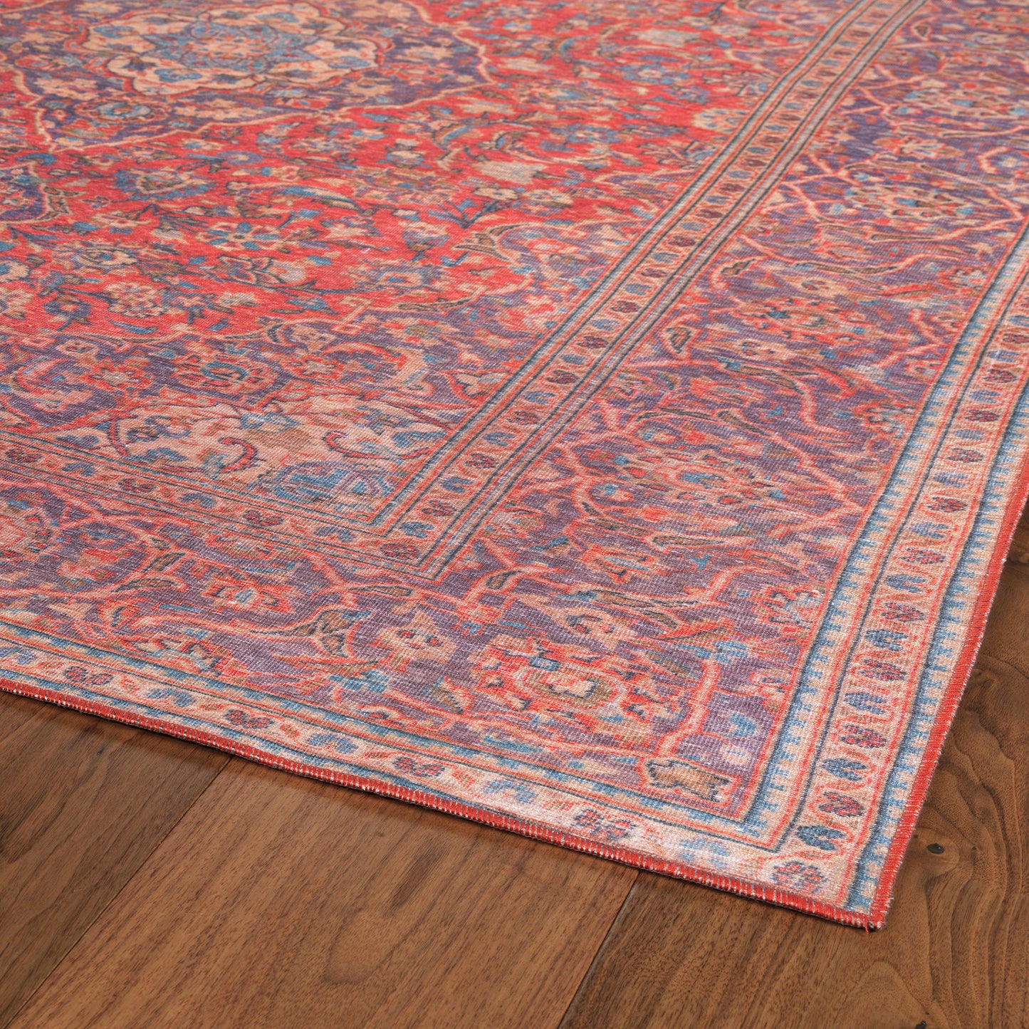 Kaleen Boho Patio Collection Bright Coral  Throw Rug 2' x 3'