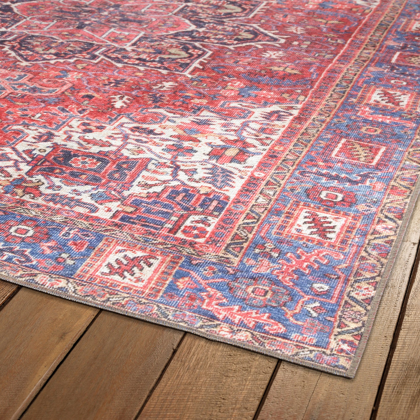 Kaleen Boho Patio Collection Red Coral Throw Rug 3' x 5'