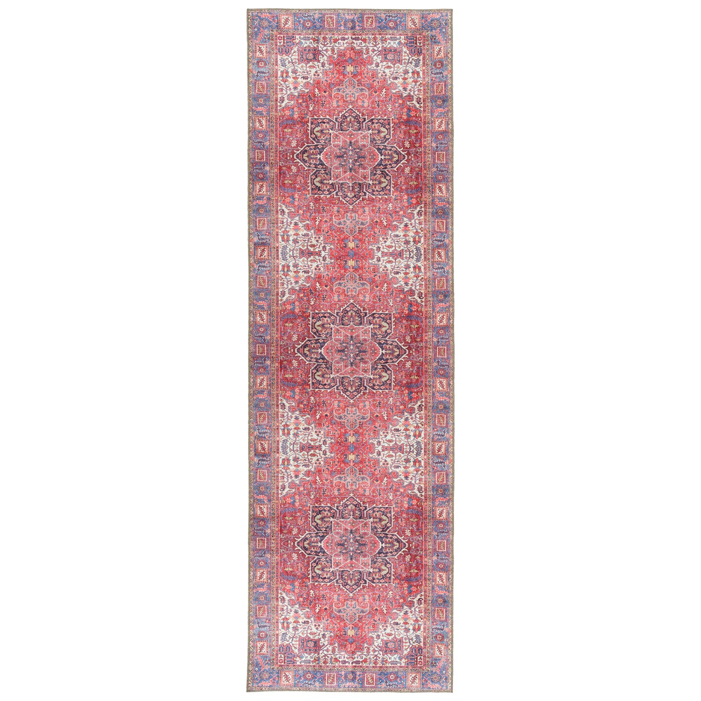 Kaleen Boho Patio Collection Red Coral Throw Rug 2' x 3'