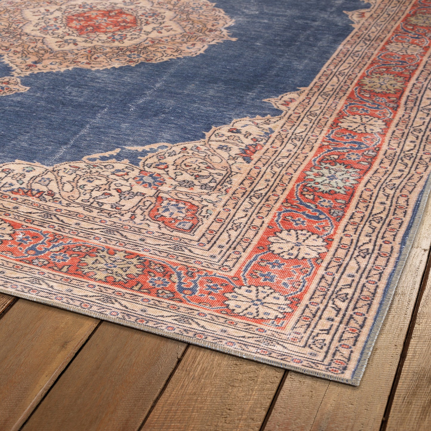 Kaleen Boho Patio Collection Dark Denim  Runner 2'3" x 7'6"
