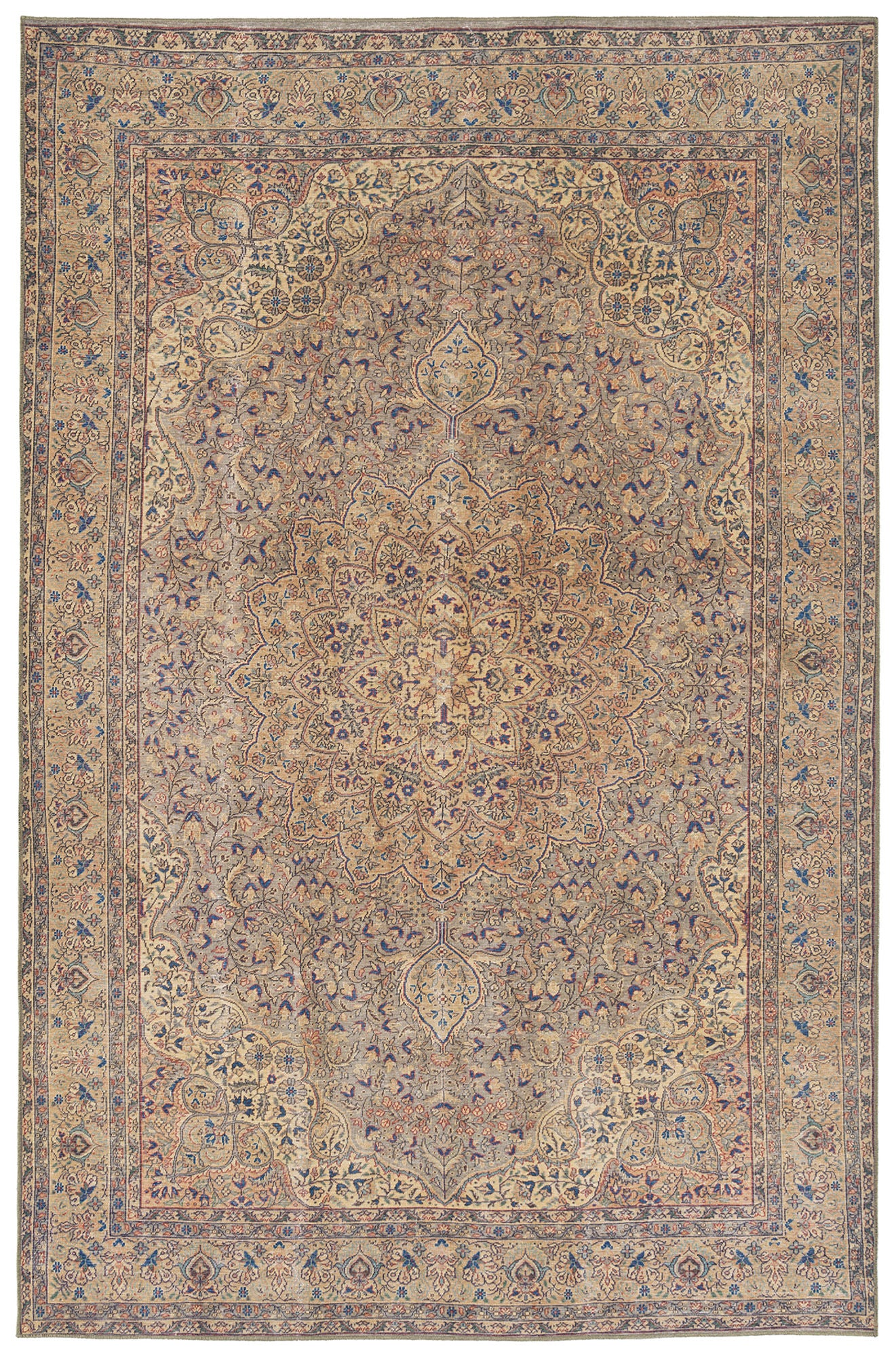 Kaleen Boho Patio Collection Light Taupe  Throw Rug 3' x 5'