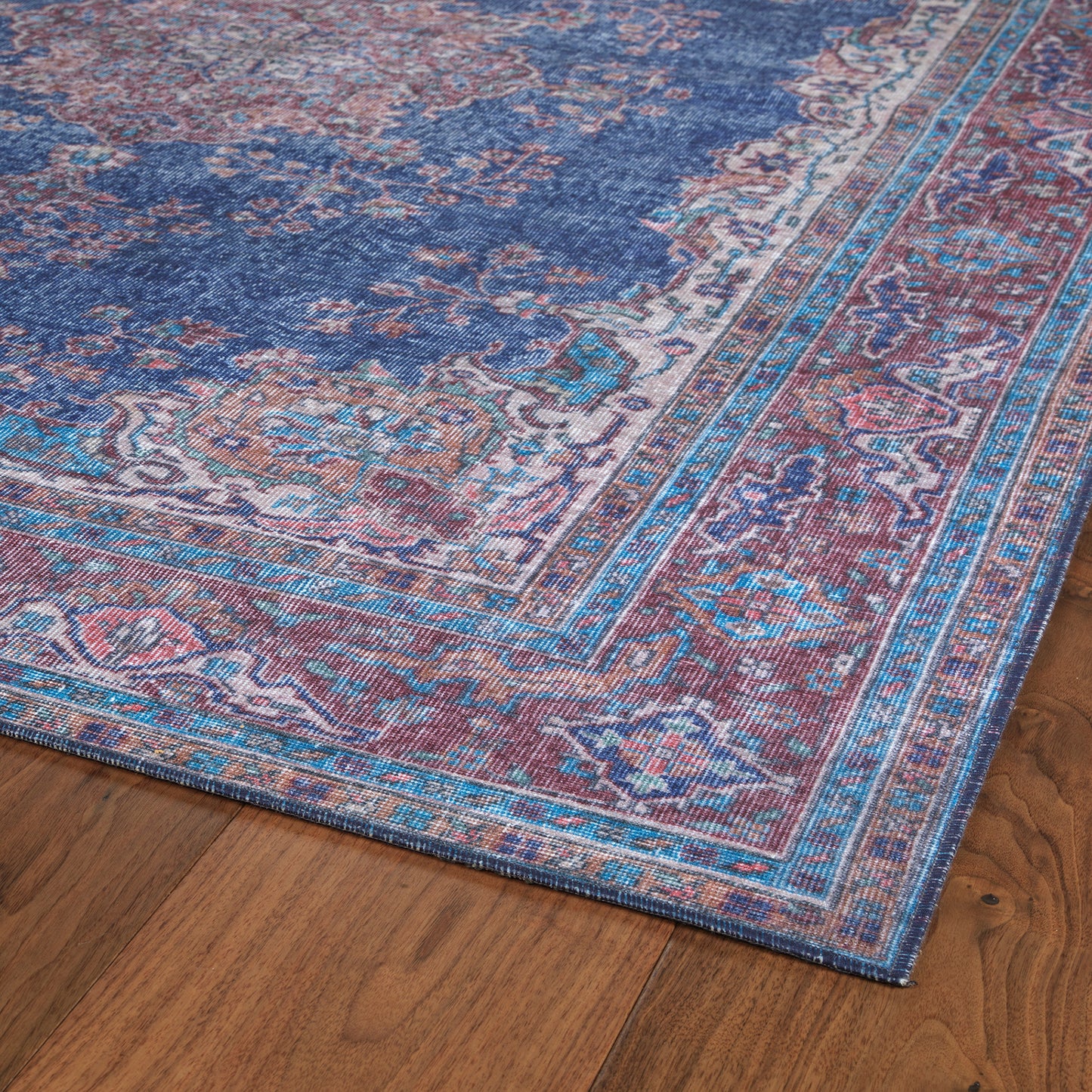 Kaleen Boho Patio Collection Blue Denim Runner 2'3" x 7'6"