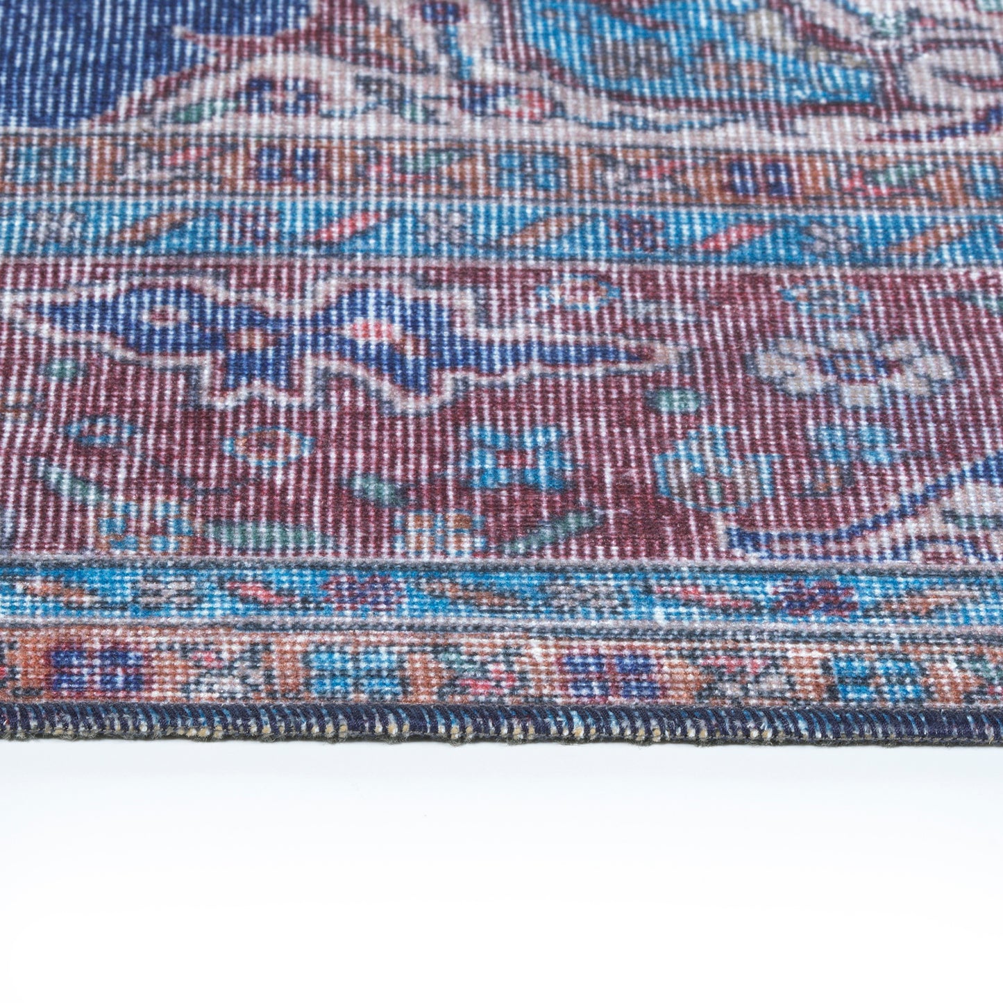 Kaleen Boho Patio Collection Blue Denim Throw Rug 3' x 5'