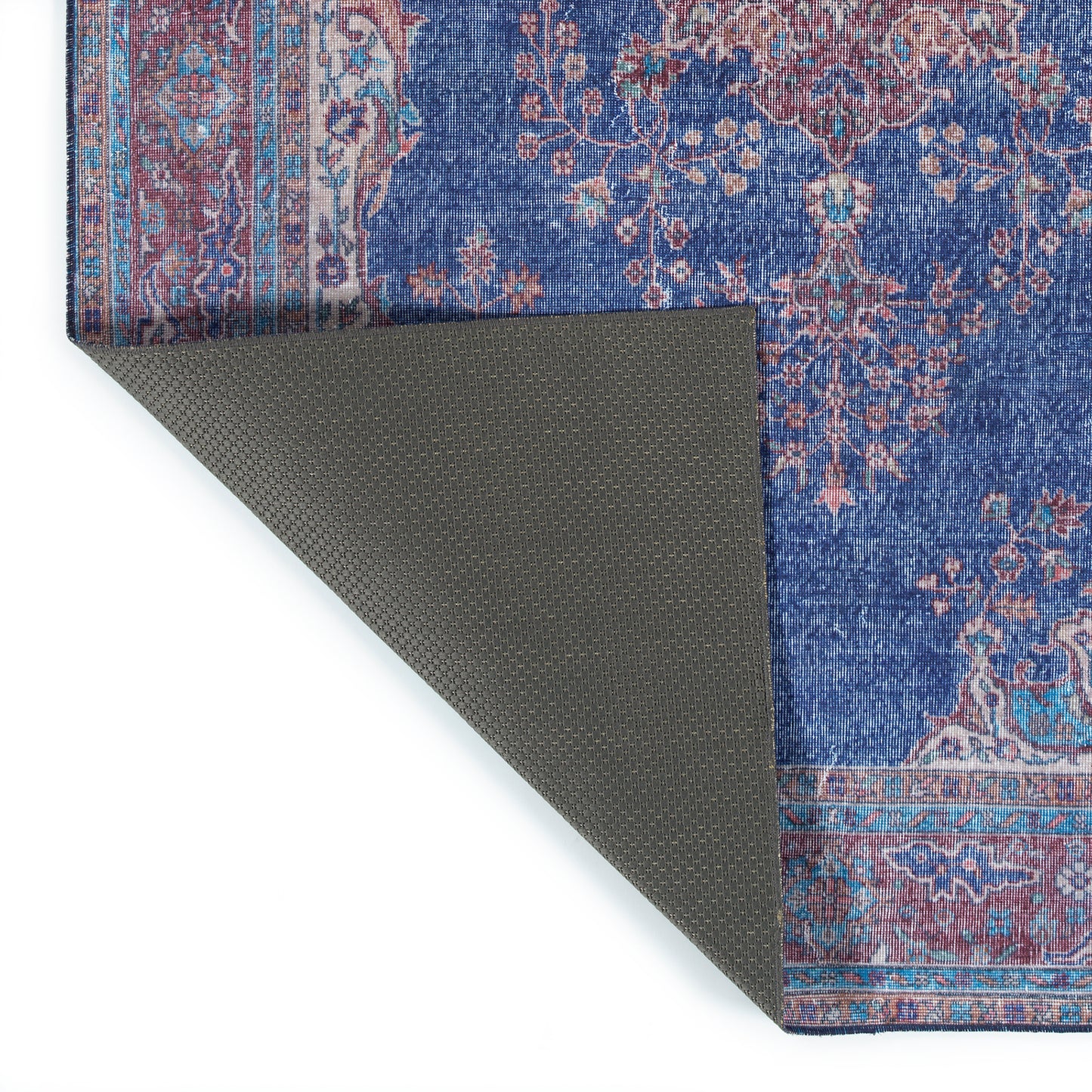 Kaleen Boho Patio Collection Blue Denim Throw Rug 3' x 5'