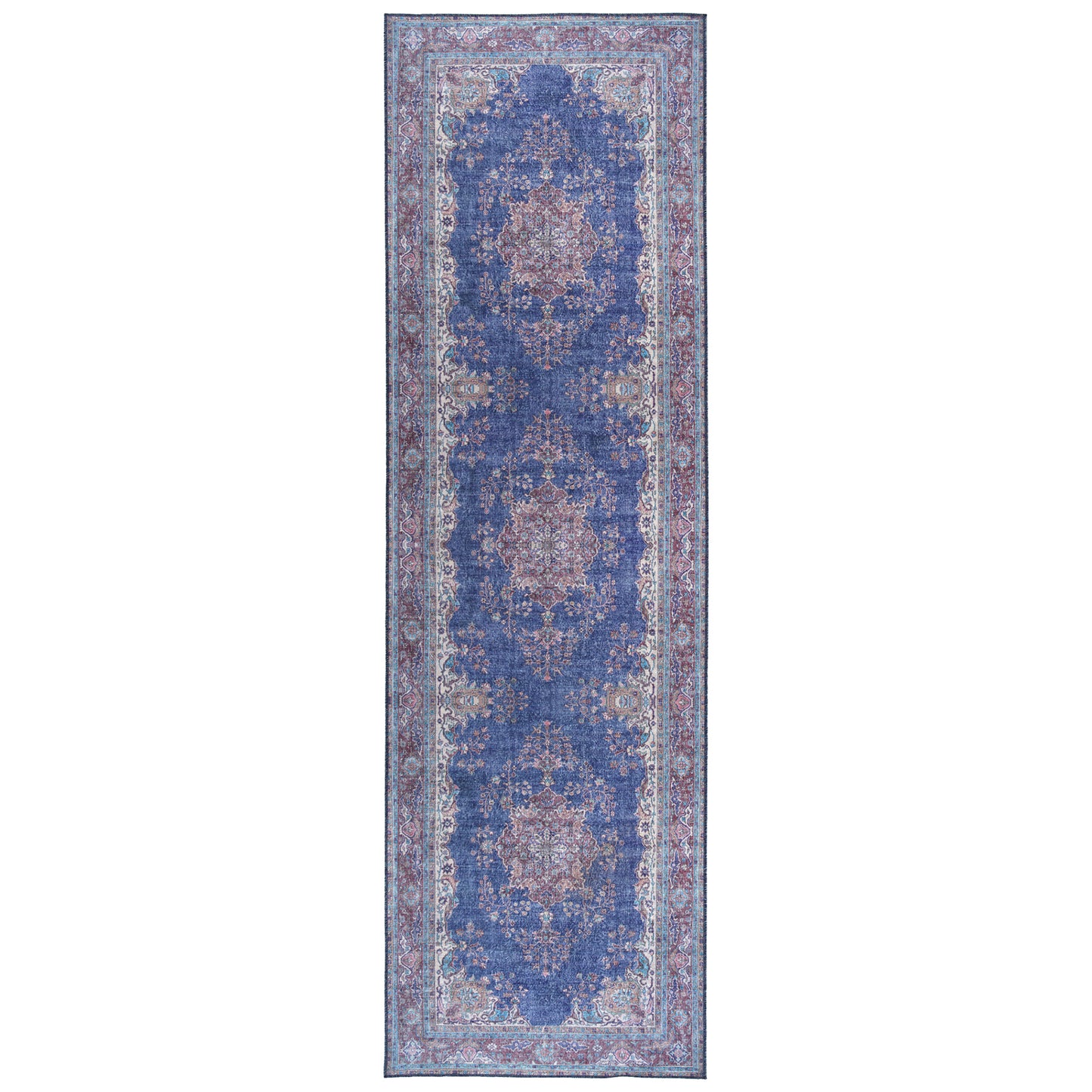 Kaleen Boho Patio Collection Blue Denim Throw Rug 3' x 5'