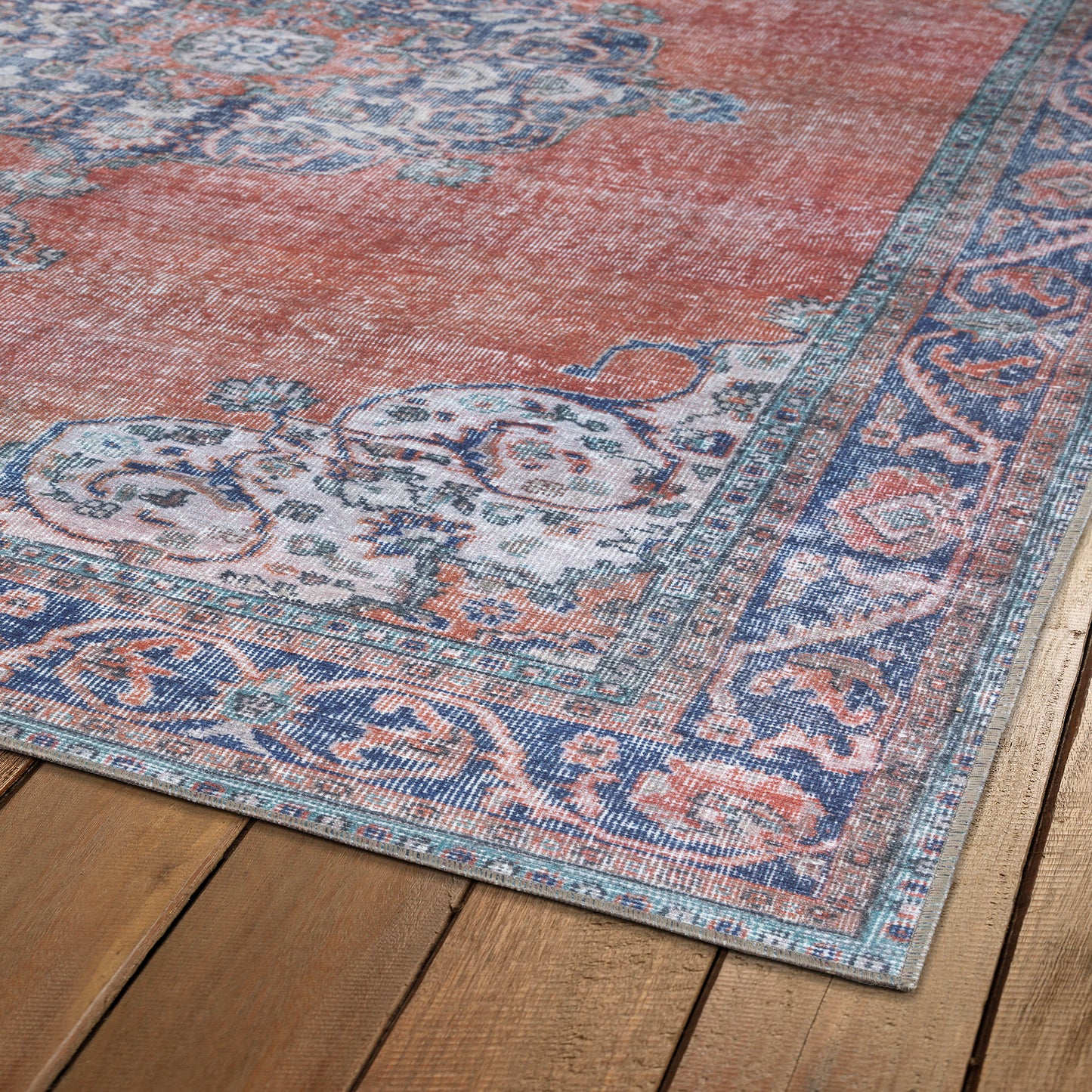 Kaleen Boho Patio Collection Dark Paprika Throw Rug 3' x 5'