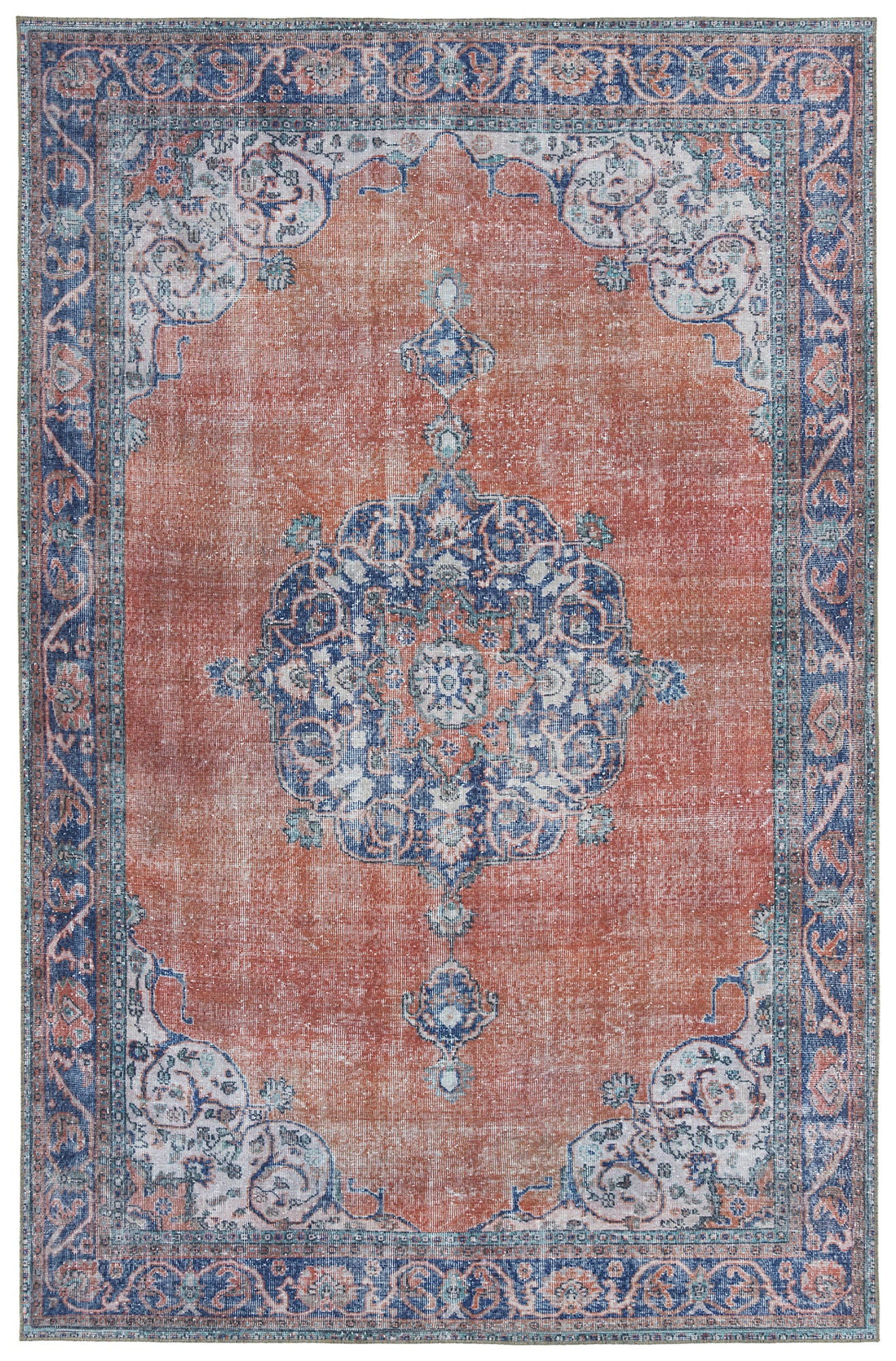Kaleen Boho Patio Collection Dark Paprika Throw Rug 2' x 3'