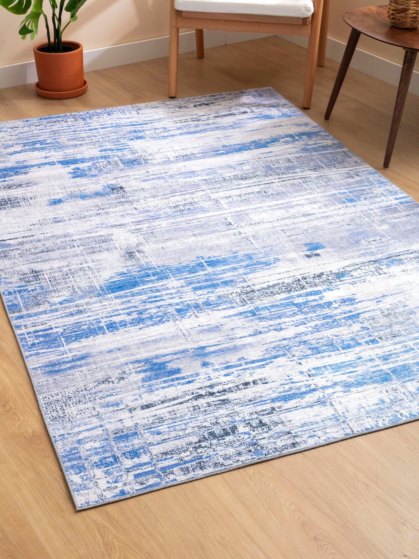 Kaleen Boho Patio Collection Blue White Runner 2'3" x 7'6"