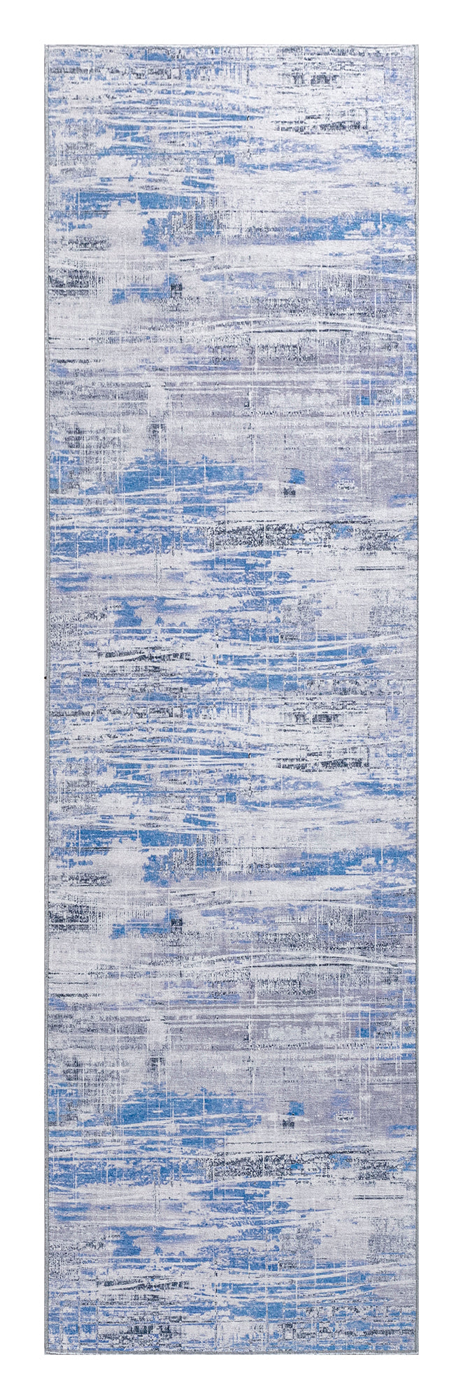 Kaleen Boho Patio Collection Blue White Runner 2'3" x 7'6"