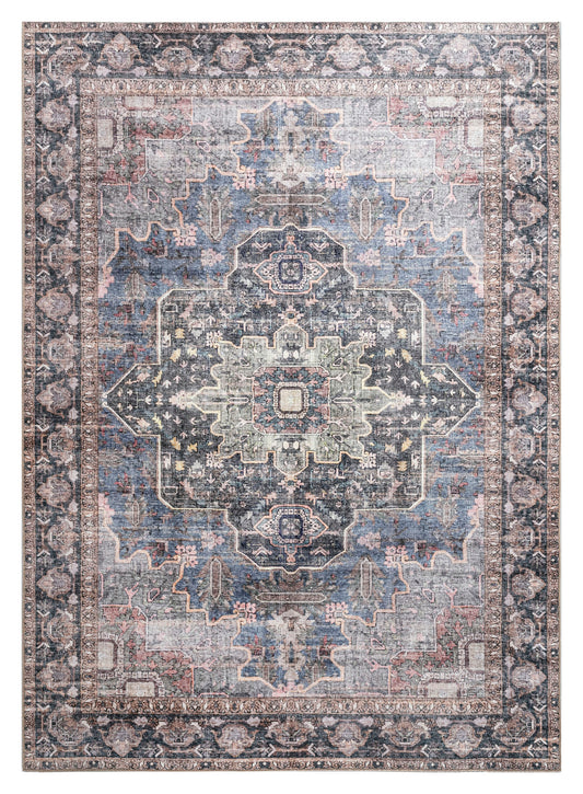 Kaleen Boho Patio Collection Navy Blue Area Rug 8' x 10'