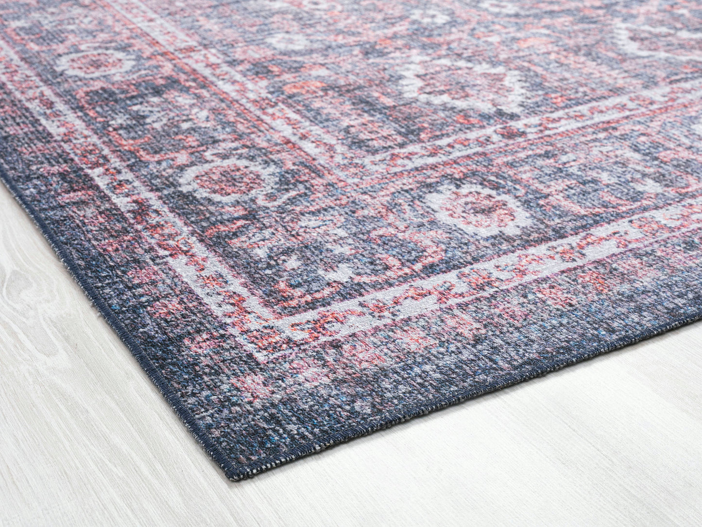 Kaleen Boho Patio Collection Navy LtBlue Runner 2'3" x 7'6"