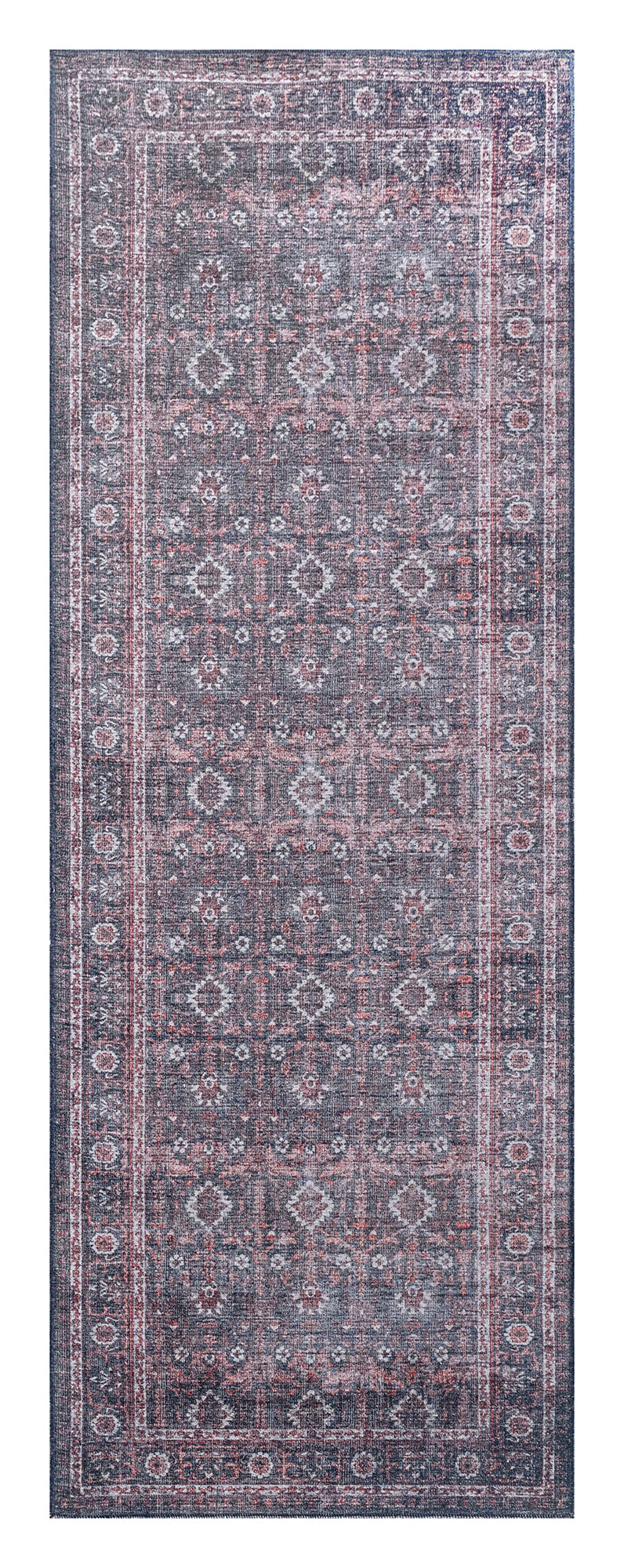 Kaleen Boho Patio Collection Navy LtBlue Runner 2'3" x 7'6"