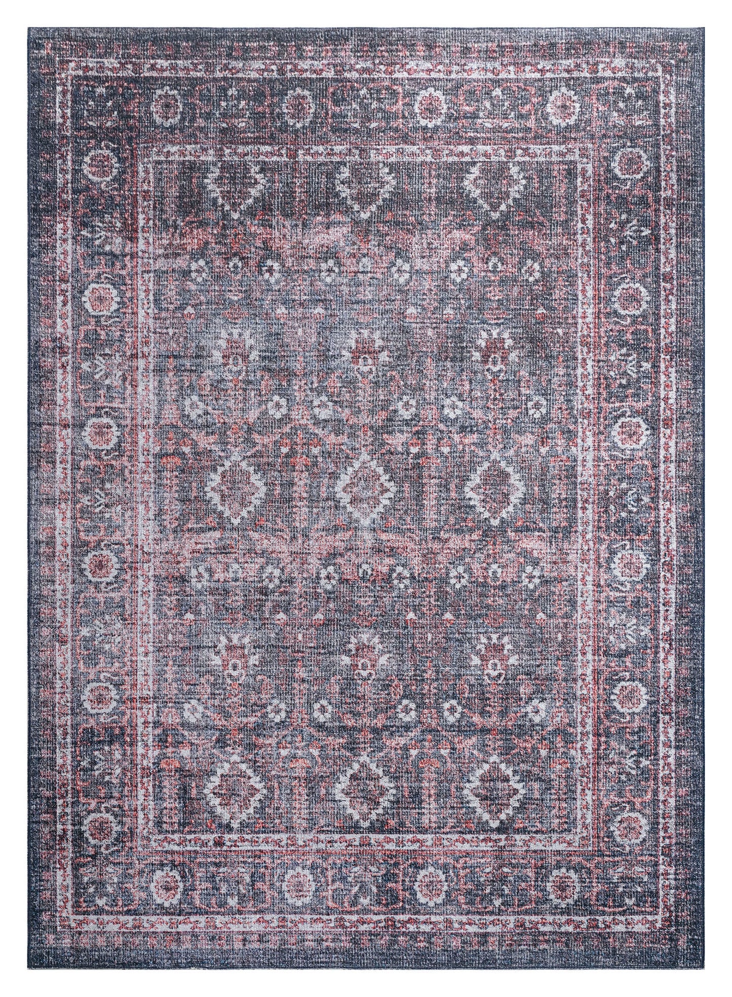 Kaleen Boho Patio Collection Navy LtBlue Runner 2'3" x 7'6"