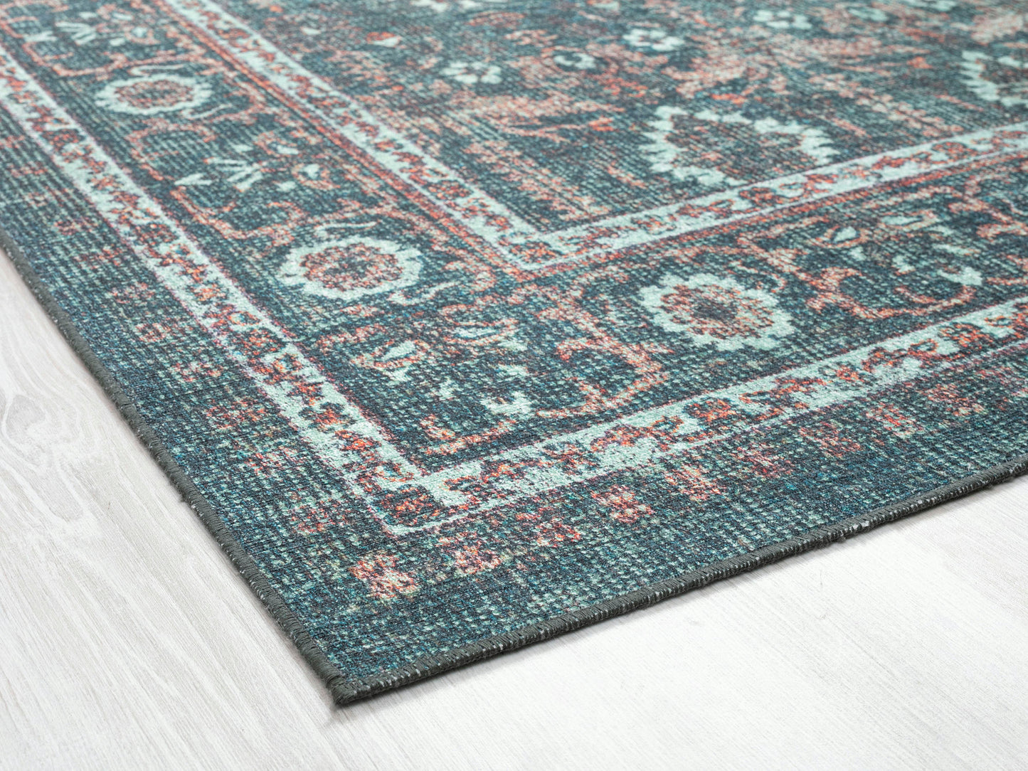 Kaleen Boho Patio Collection Dark Teal Area Rug 8' x 10'