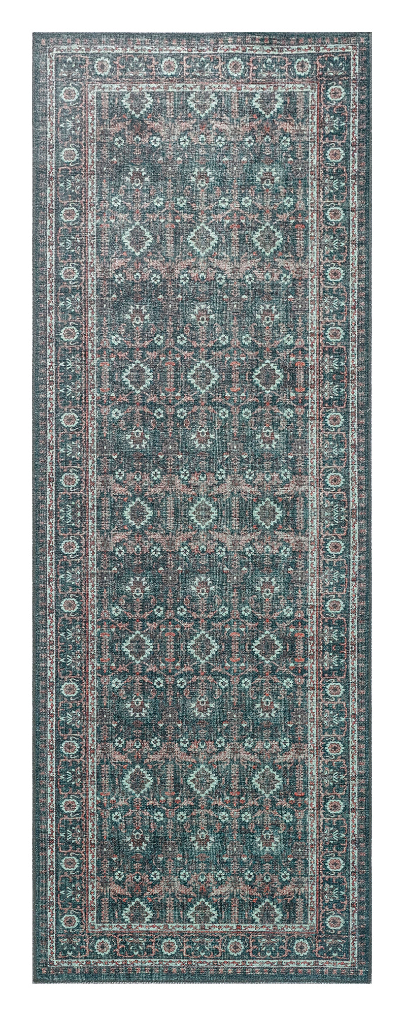 Kaleen Boho Patio Collection Dark Teal Runner 2'3" x 7'6"