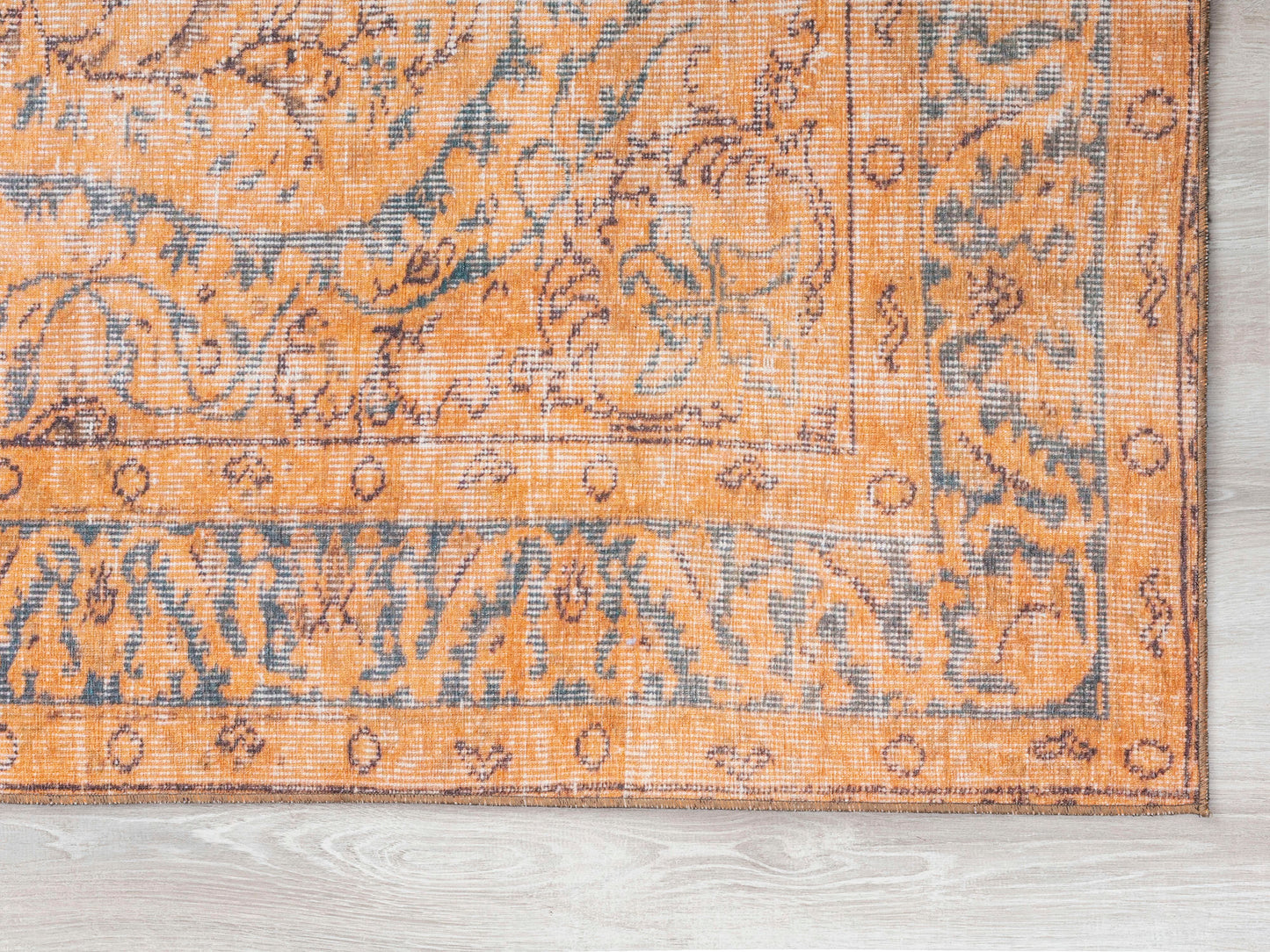 Kaleen Boho Patio Collection Light Orange Area Rug 8' x 10'
