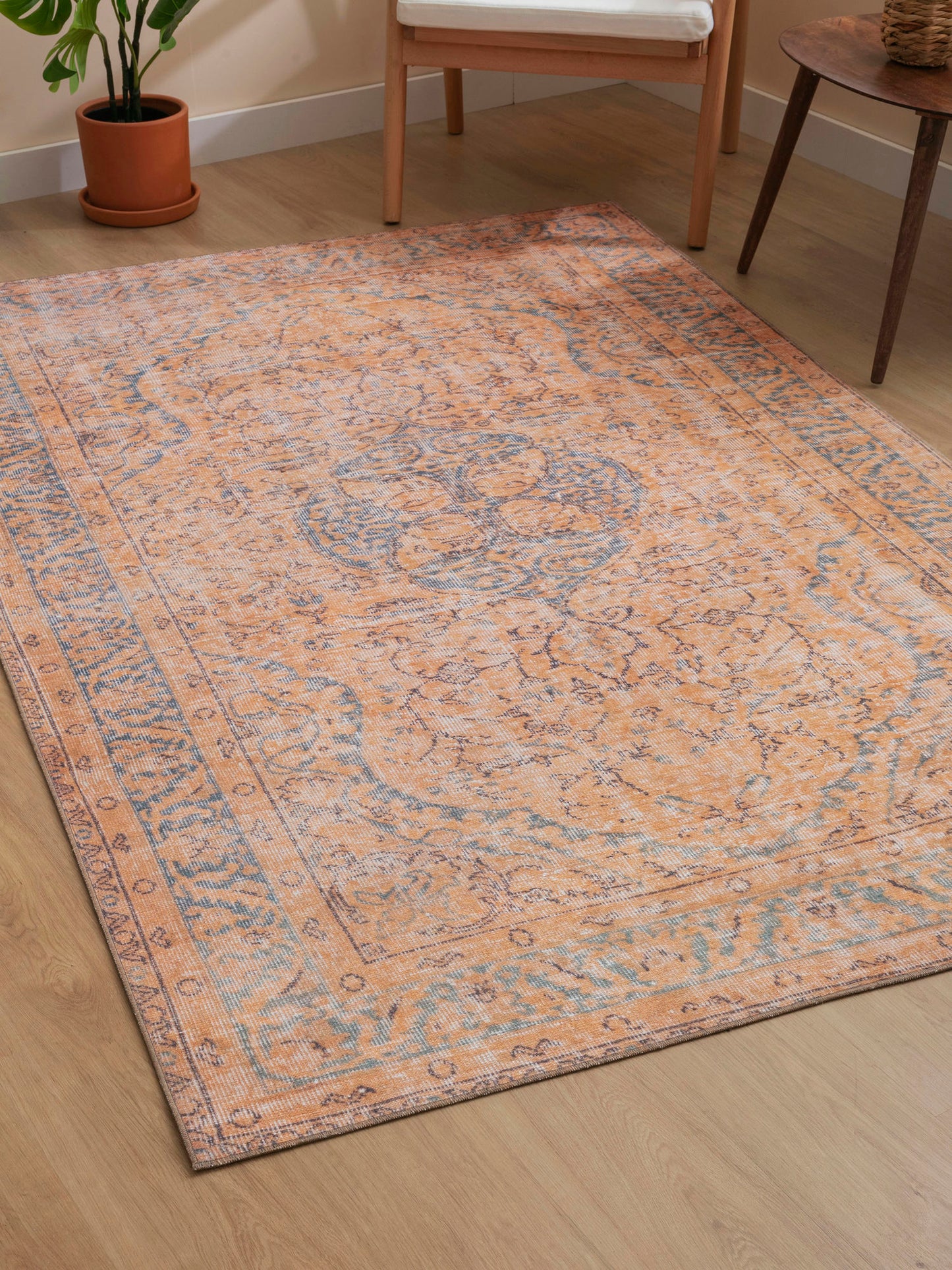 Kaleen Boho Patio Collection Light Orange Area Rug 8' x 10'