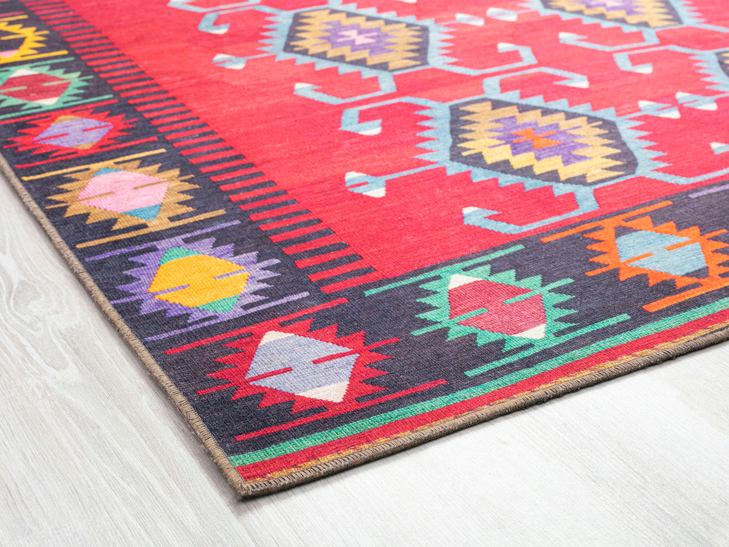 Kaleen Boho Patio Collection Bright Cranberry Runner 2'3" x 7'6"