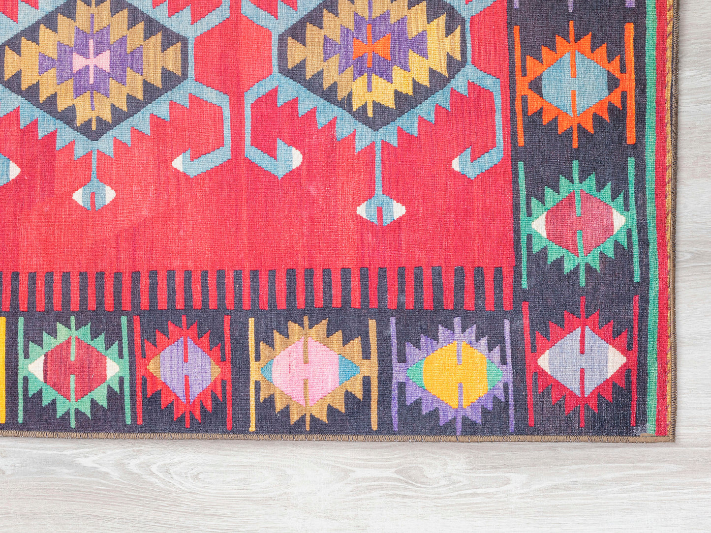 Kaleen Boho Patio Collection Bright Cranberry Runner 2'3" x 7'6"