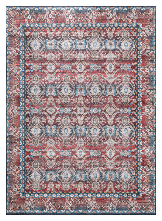 Kaleen Boho Patio Collection Multi Blue Area Rug 8' x 10'