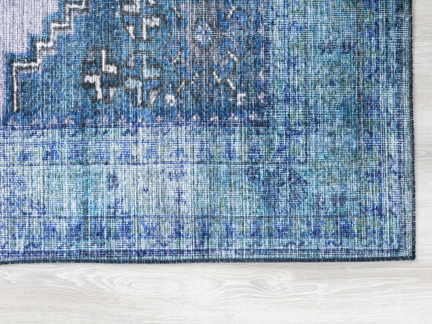 Kaleen Boho Patio Collection Blue Lavender Throw Rug 3' x 5'
