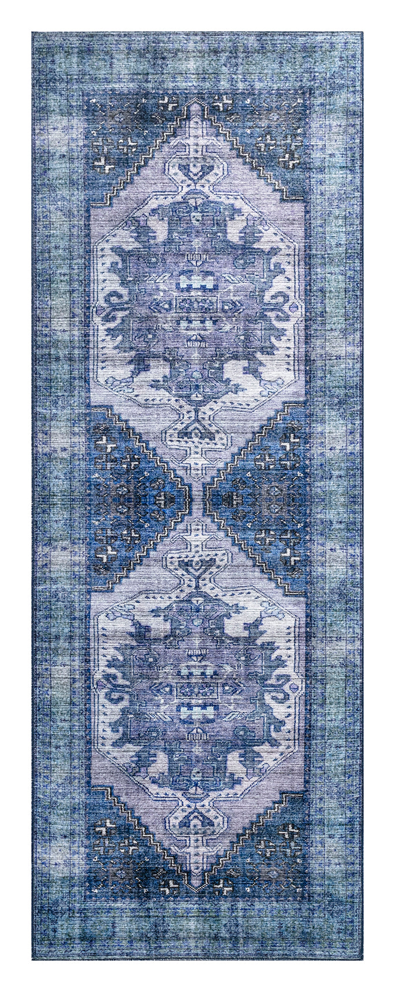 Kaleen Boho Patio Collection Blue Lavender Runner 2'3" x 7'6"