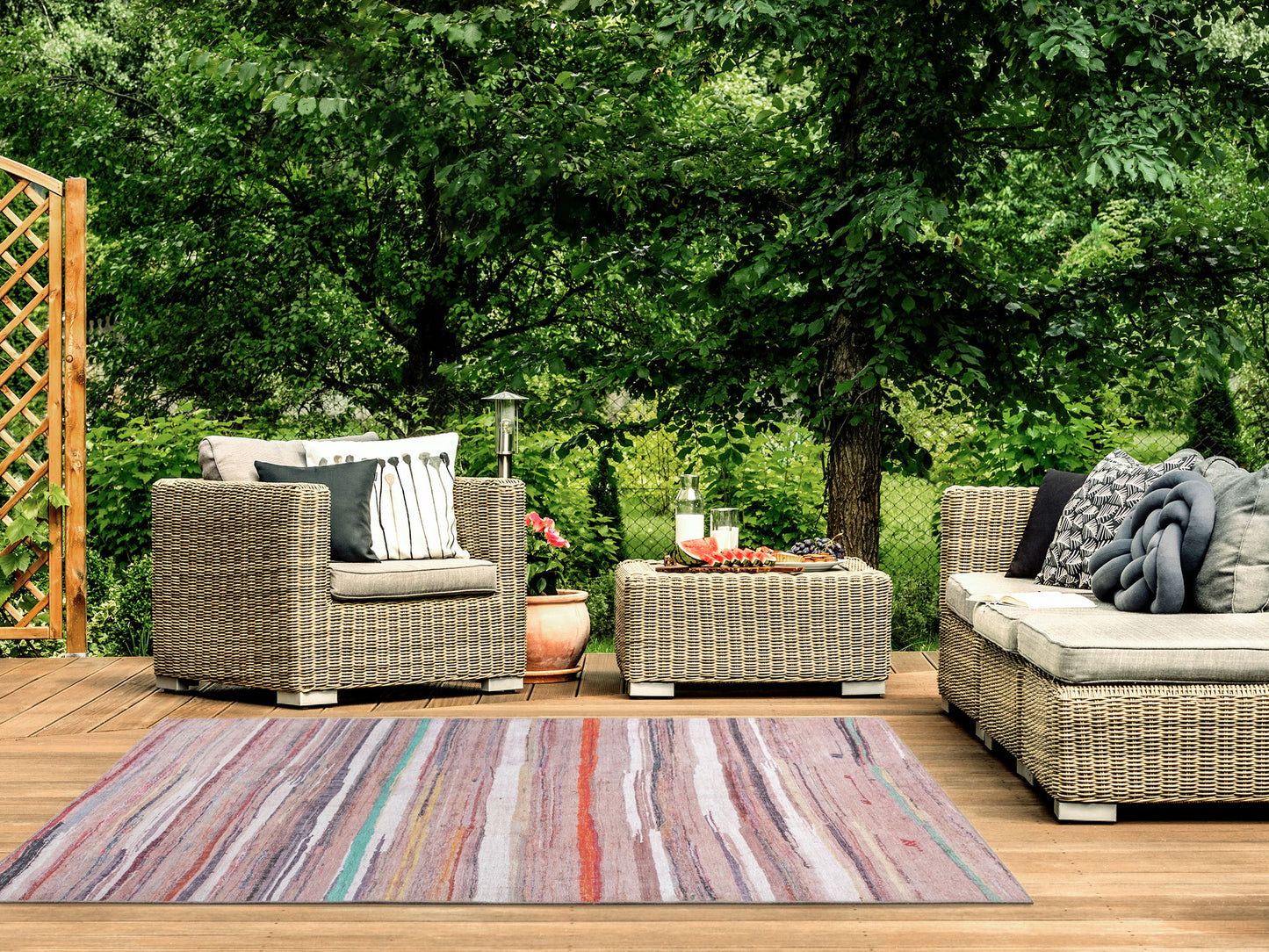 Kaleen Boho Patio Collection Multi Clay Throw Rug 3' x 5'