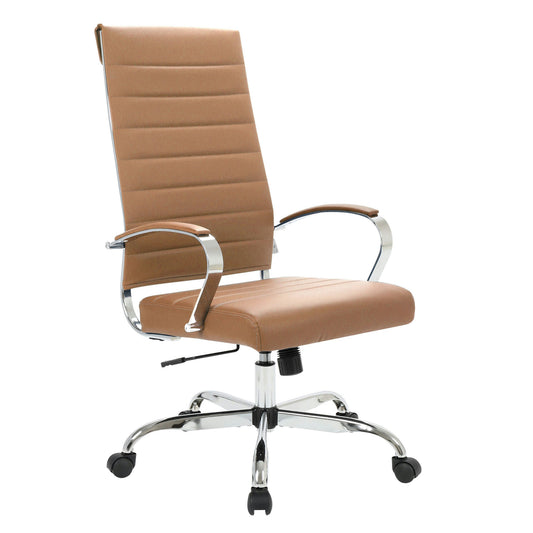 LeisureMod Benmar High-Back Leather Office Chair