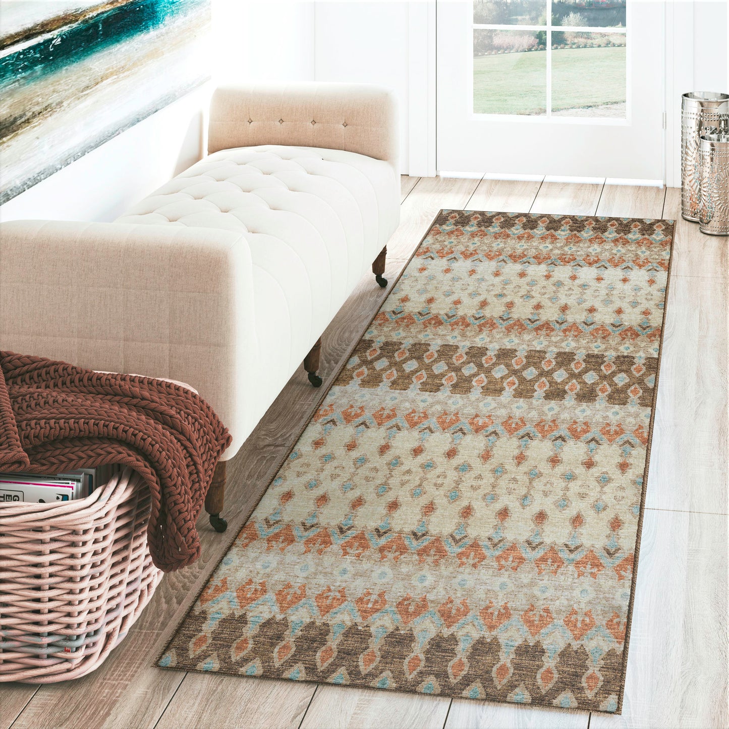 Brisbane BR1 Mocha 2'3" x 7'6" Runner Rug