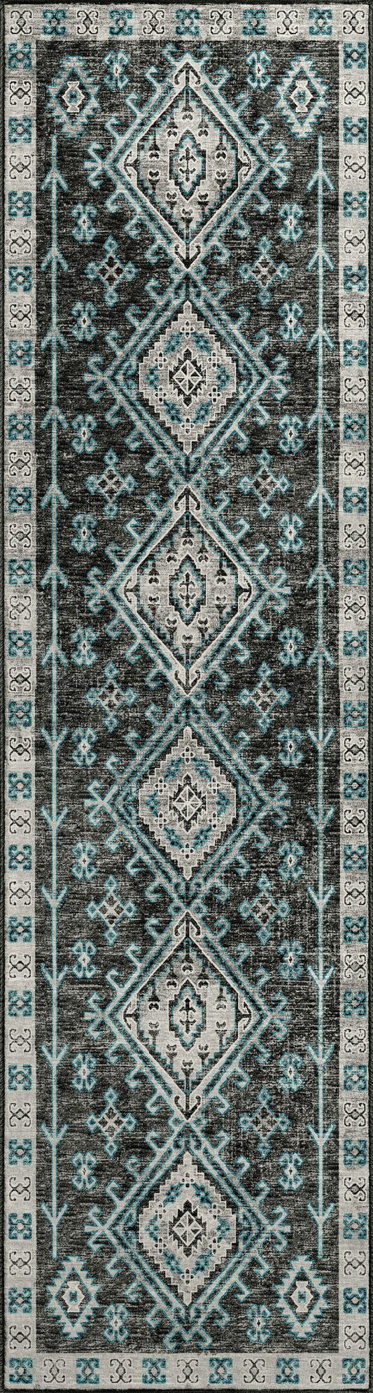 Brisbane BR2 Midnight 2'3" x 7'6" Runner Rug
