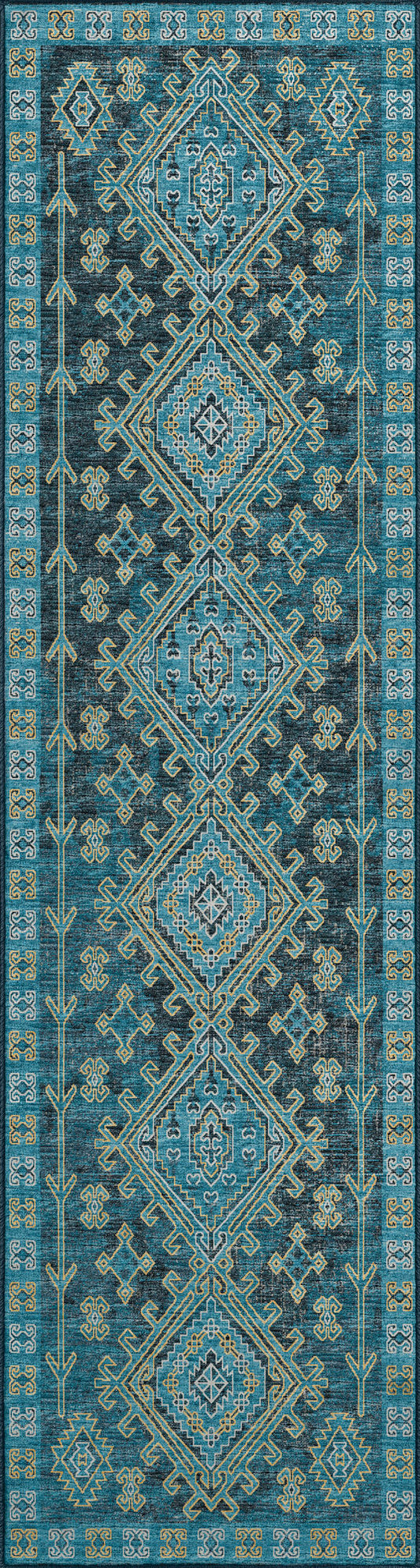 Brisbane BR2 Navy 2'3" x 7'6" Runner Rug