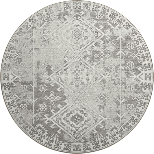 Brisbane BR2 Silver 8' x 8' Round Rug