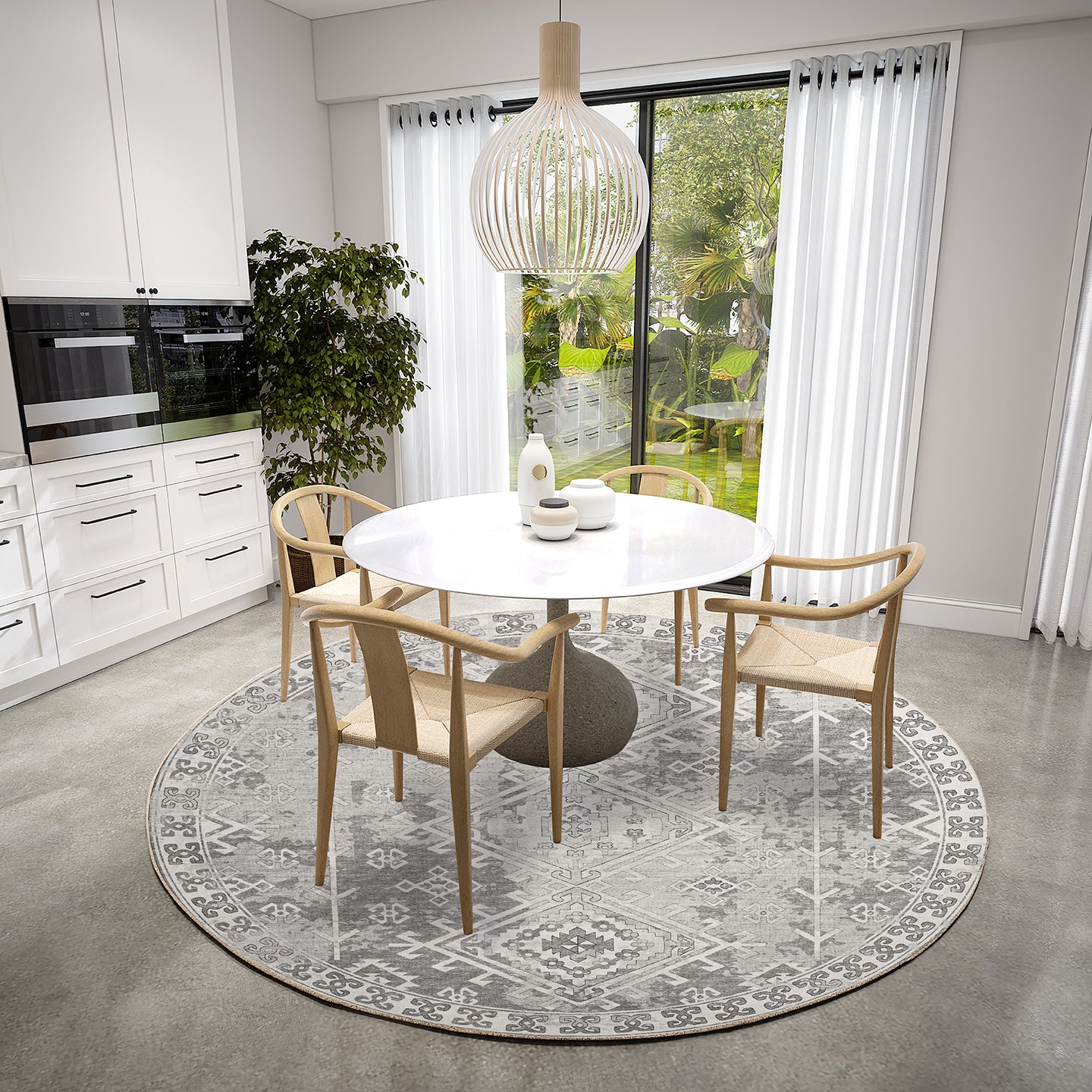 Brisbane BR2 Silver 8' x 8' Round Rug
