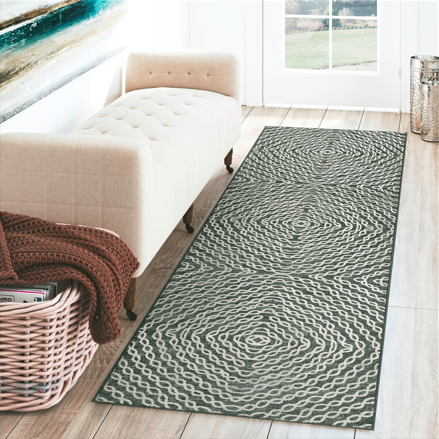 Brisbane BR3 Midnight 2'3" x 7'6" Runner Rug