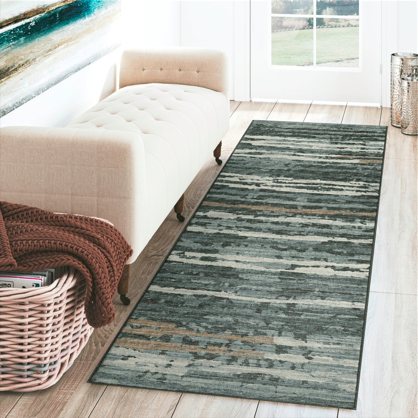 Brisbane BR4 Midnight 2'3" x 7'6" Runner Rug