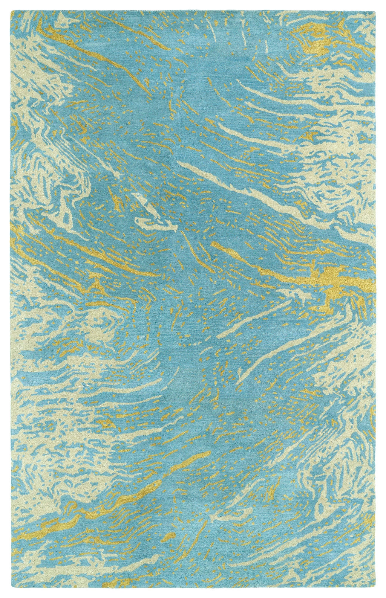 Kaleen Brushstrokes Collection Light Blue Throw Rug 2' x 3'