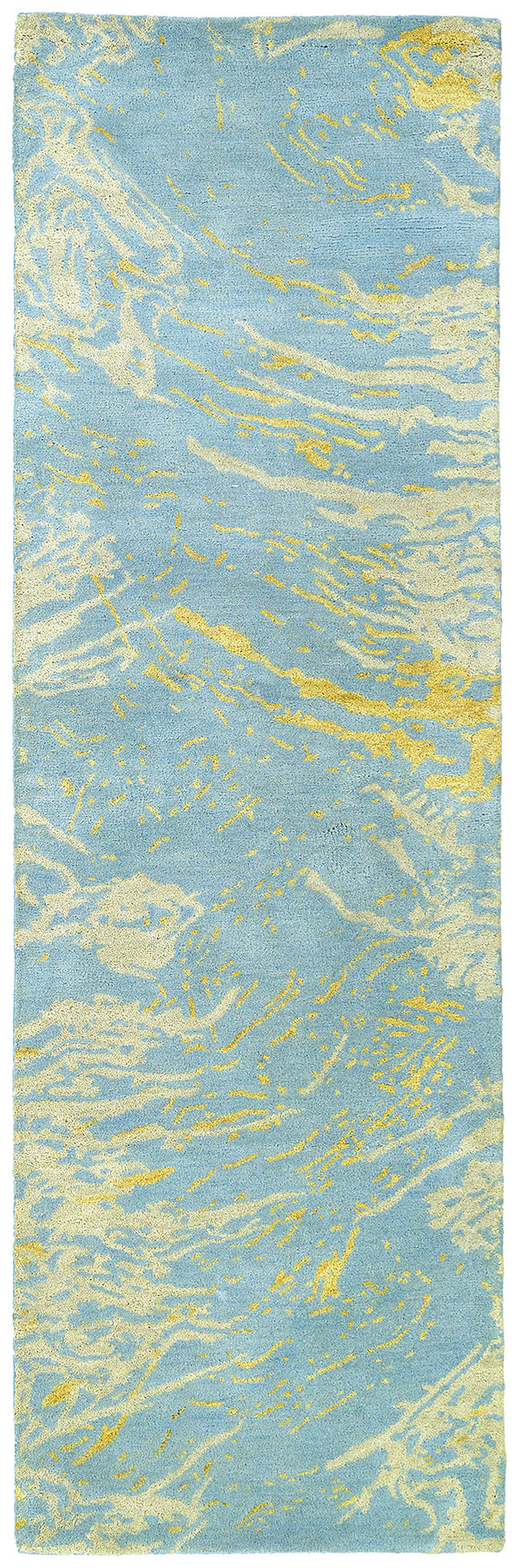 Kaleen Brushstrokes Collection Light Blue Throw Rug 2' x 3'