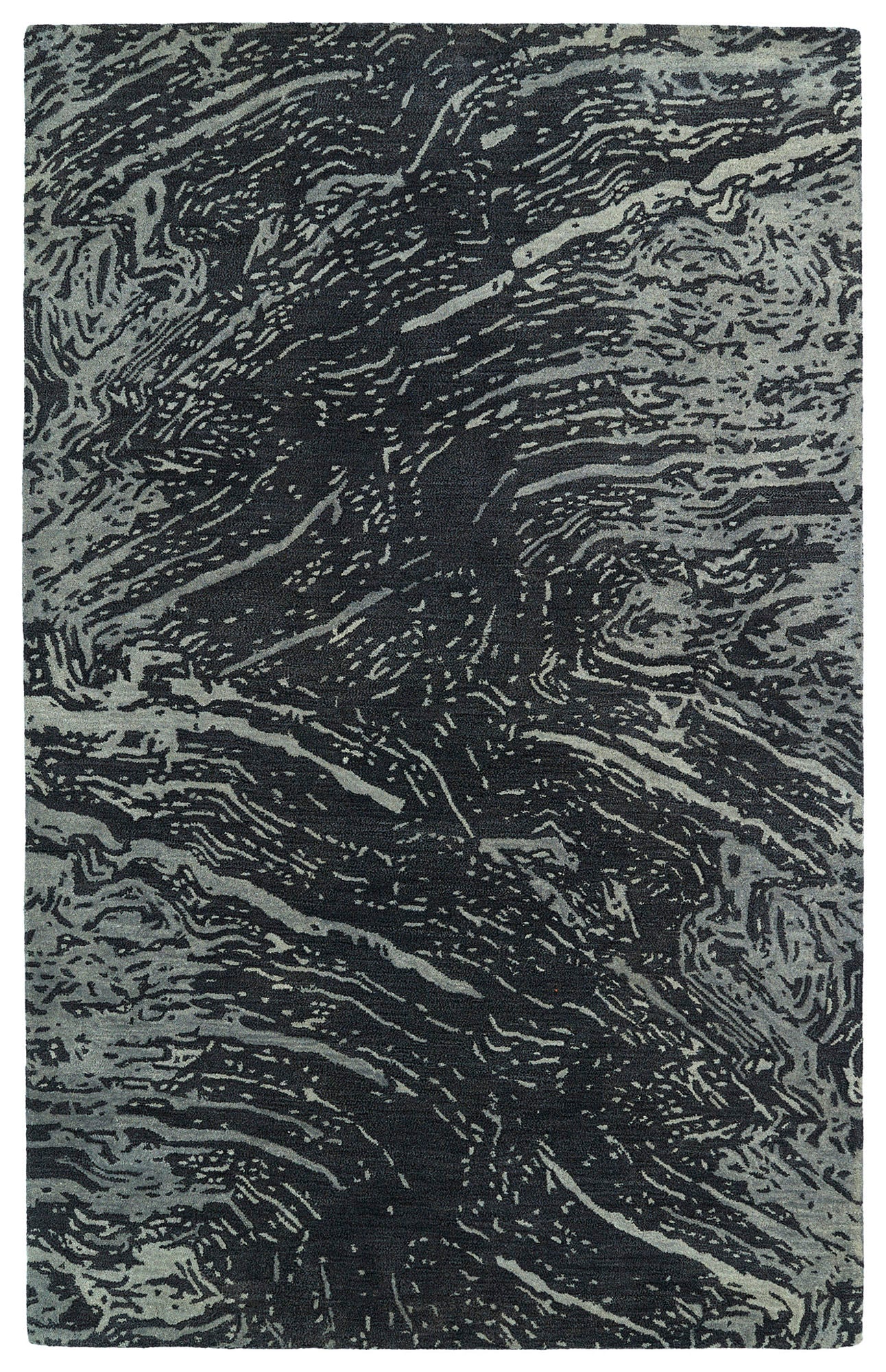 Kaleen Brushstrokes Collection Dark Charcoal Area Rug 9'6" x 13'