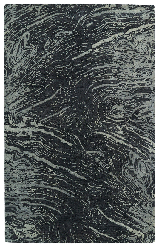 Kaleen Brushstrokes Collection Dark Charcoal Area Rug 5' x 7'9"