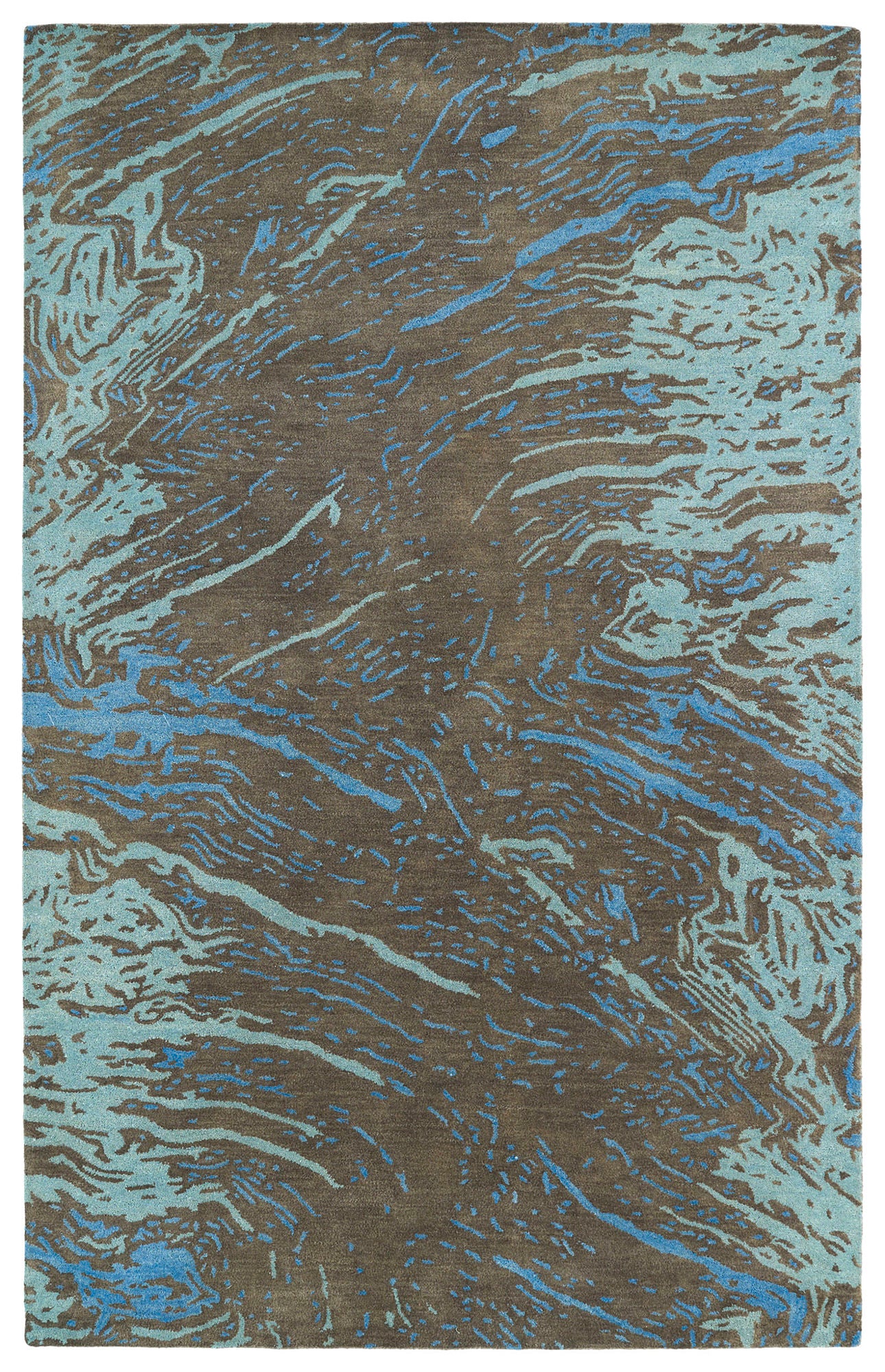 Kaleen Brushstrokes Collection Dark Chocolate Throw Rug 2' x 3'
