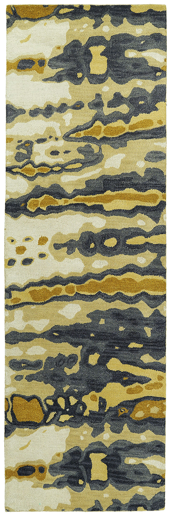 Kaleen Brushstrokes Collection Dark Gold Runner 2'6" x 8'