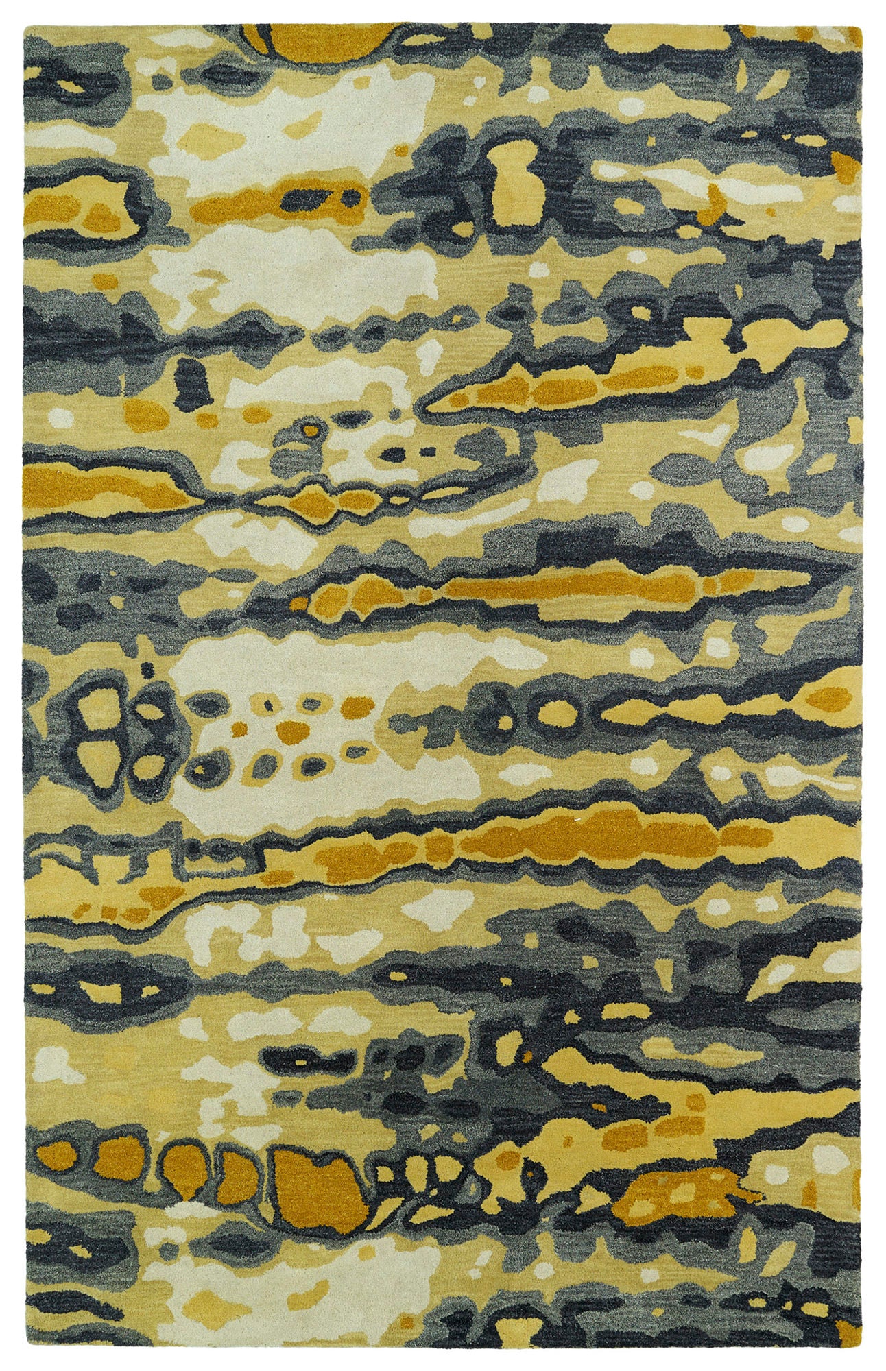 Kaleen Brushstrokes Collection Dark Gold Runner 2'6" x 8'