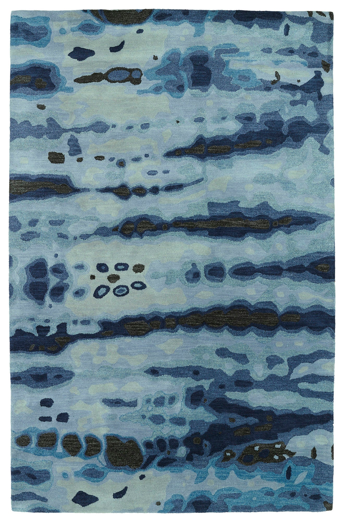 Kaleen Brushstrokes Collection Blue DarkBlue Runner 2'6" x 8'