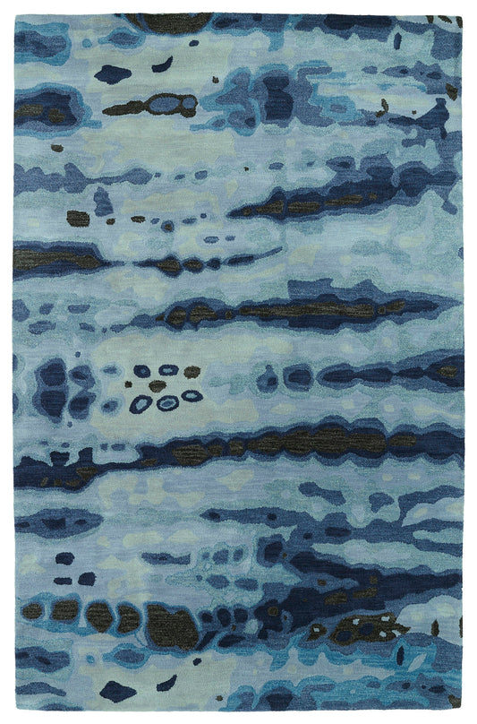 Kaleen Brushstrokes Collection Blue DarkBlue Area Rug 9'6" x 13'