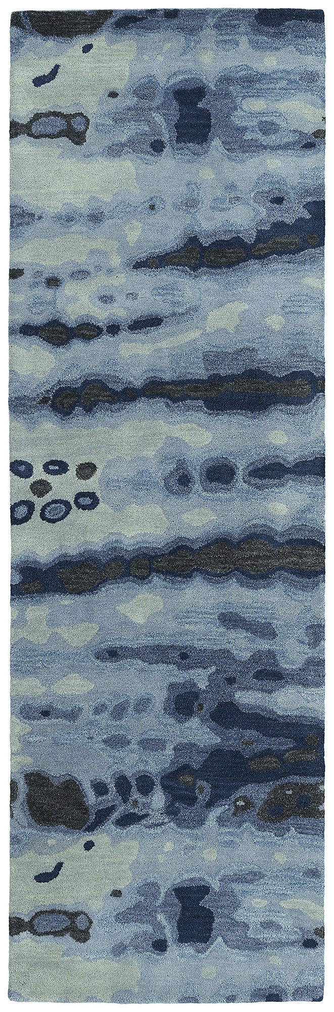 Kaleen Brushstrokes Collection Blue DarkBlue Runner 2'6" x 8'