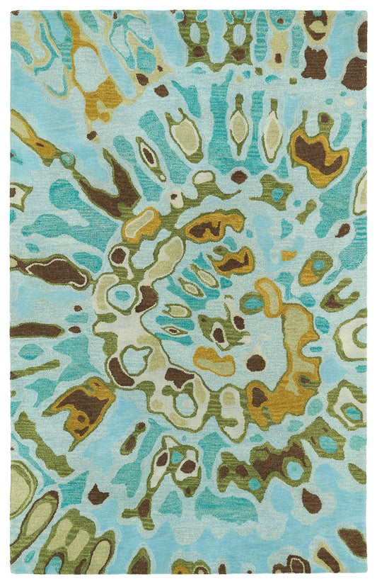 Kaleen Brushstrokes Collection Sky Blue MintBlue Area Rug 5' x 7'9"