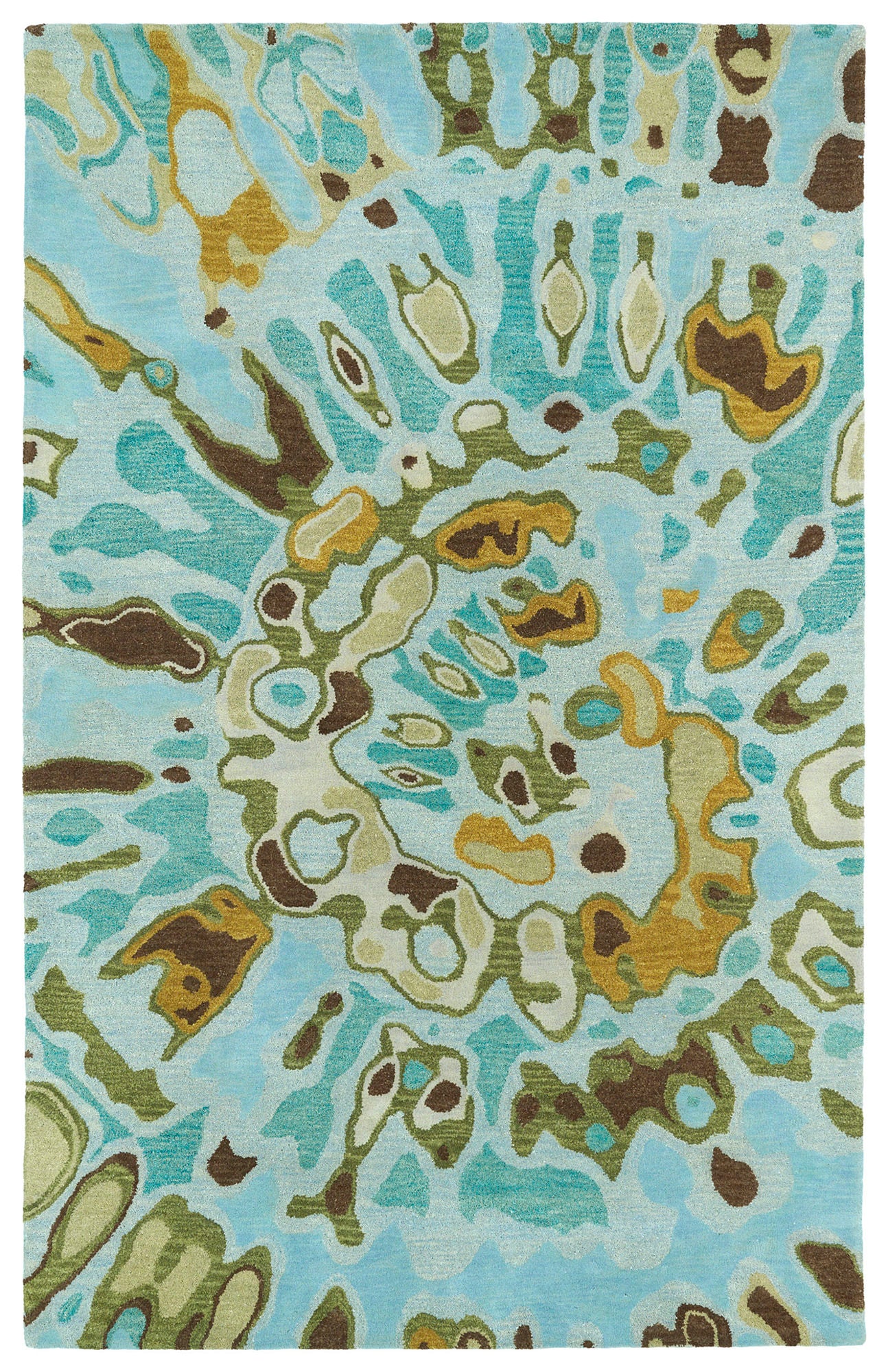 Kaleen Brushstrokes Collection Sky Blue MintBlue Runner 2'6" x 8'