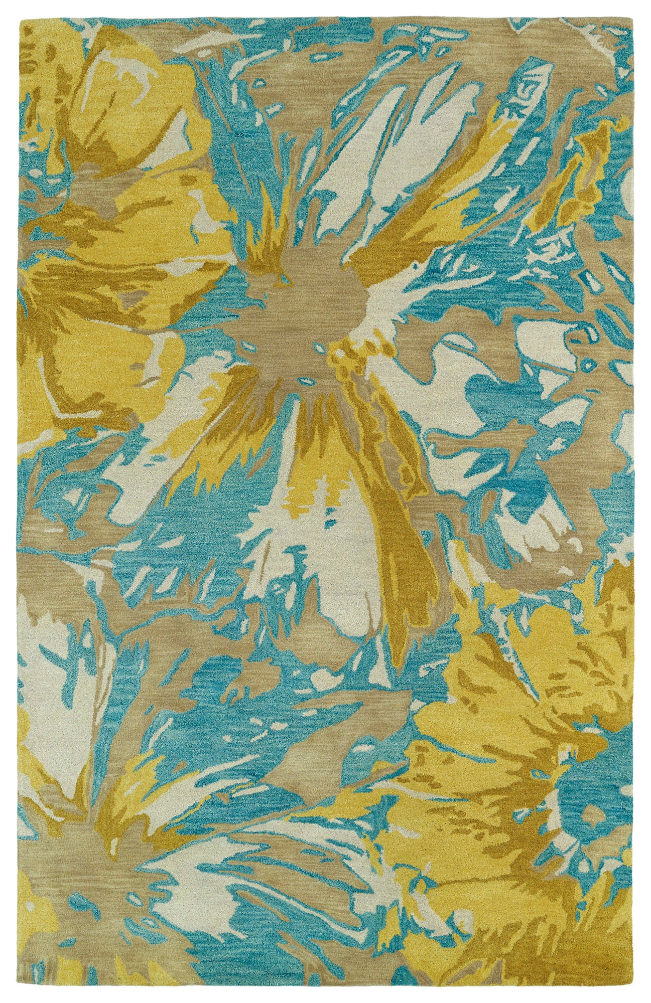 Kaleen Brushstrokes Collection Bright Gold Area Rug 8' x 11'