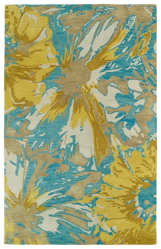 Kaleen Brushstrokes Collection Bright Gold Area Rug 8' x 11'